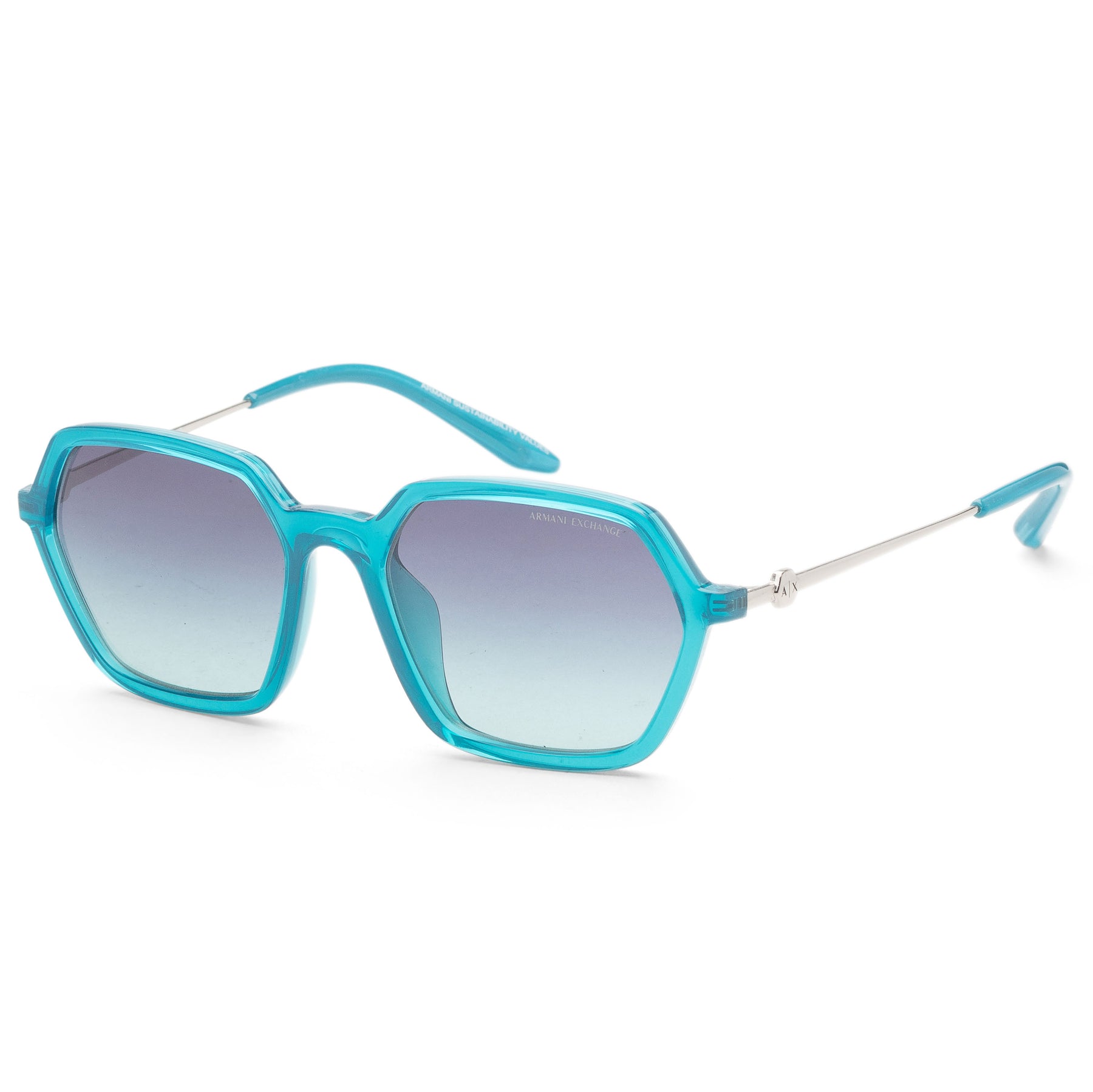 Armani Exchange Women's 52mm Shiny Transparent Petroleum Sunglasses 7805803855932