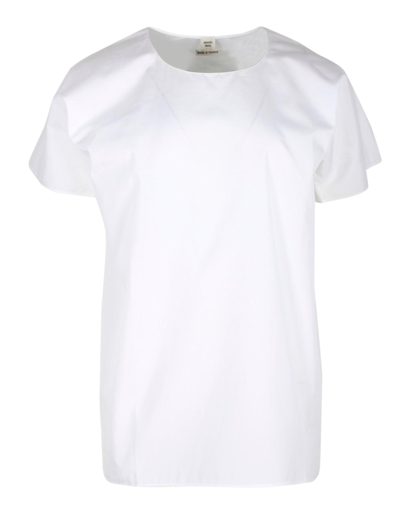 Hermes Short-Sleeved Top in White Cotton 7703675568188