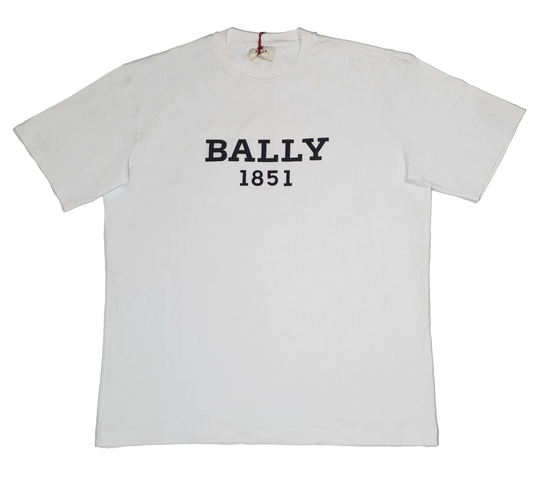 Bally 6303587 Men's White 100% Organic-Cotton Logo T-shirt 7706189004860