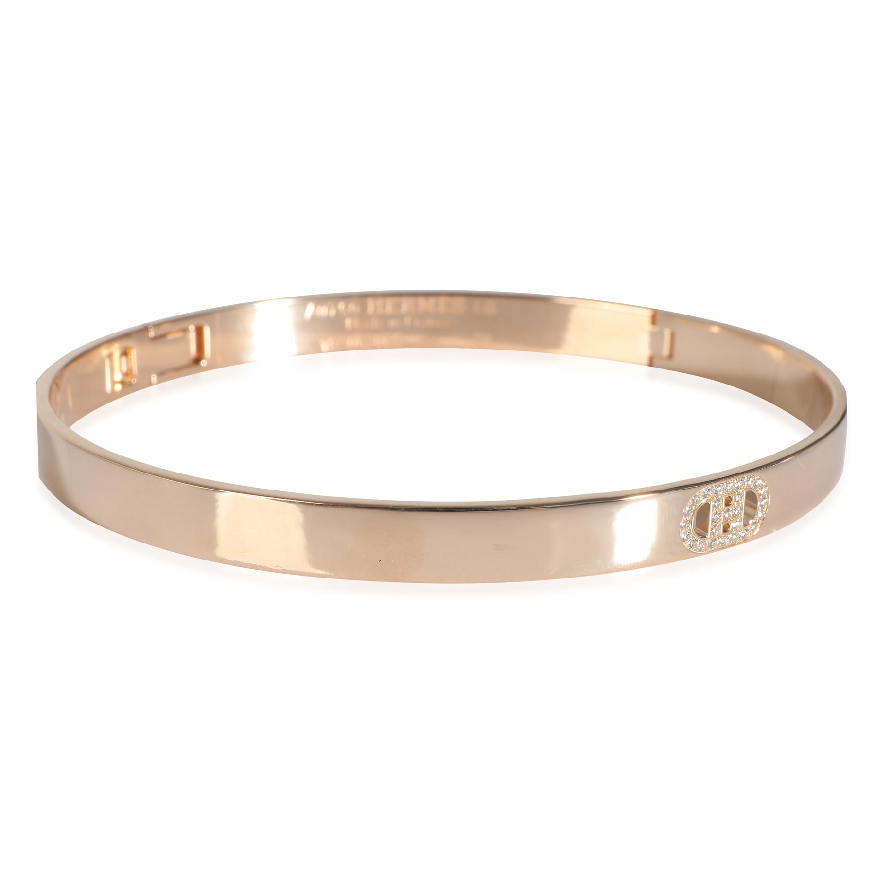 Hermès H d'Ancre Bracelet in 18k Rose Gold 0.07 CTW 7748912119868