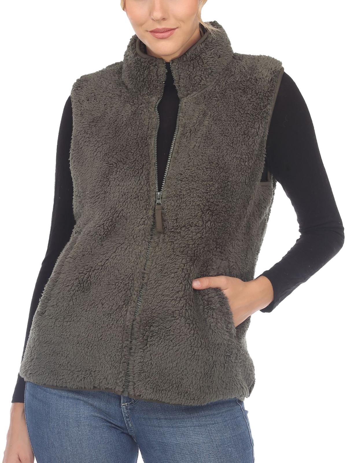 Plus Womens Faux Fur Warm Outerwear Vest