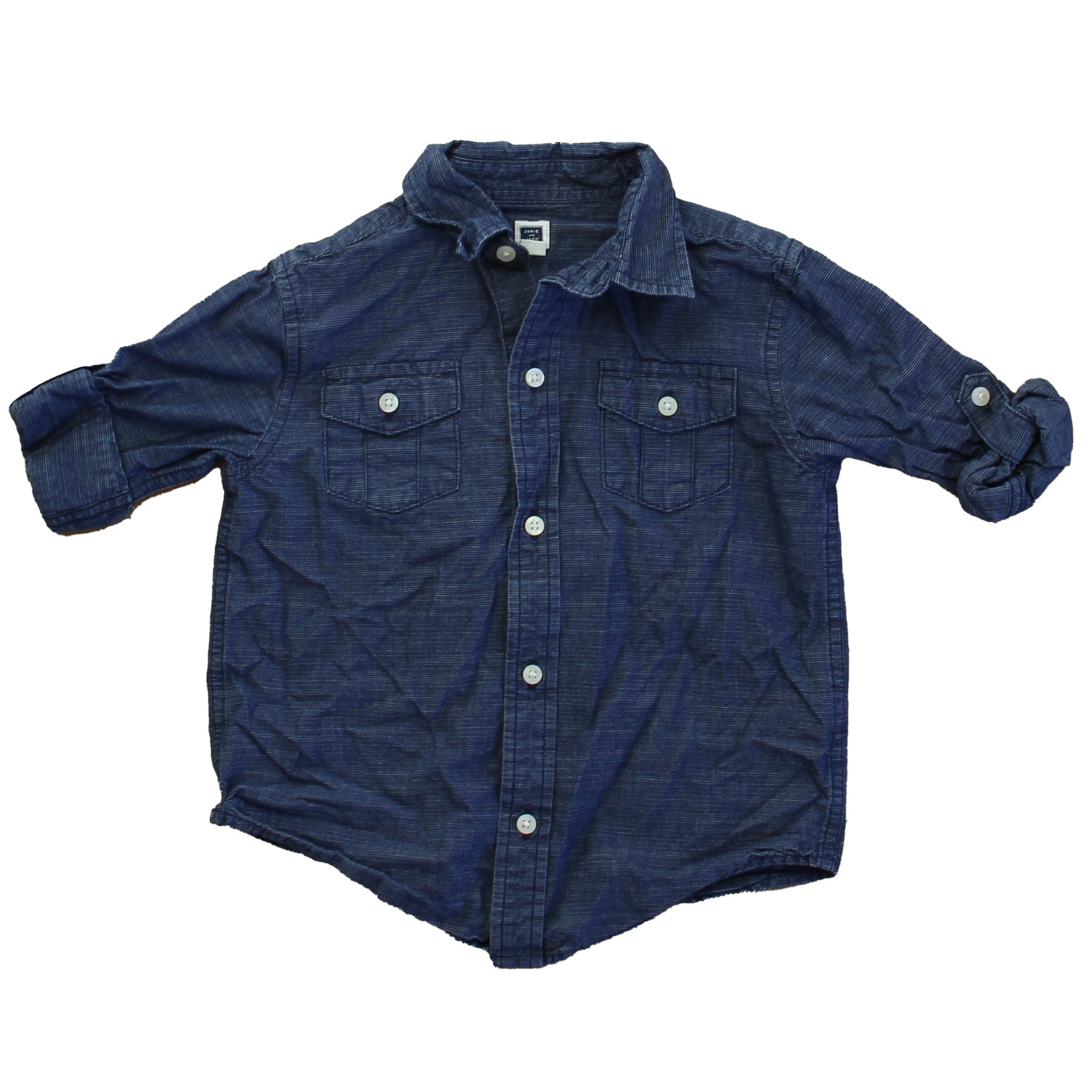 Janie and Jack Boys Blue Button Down Long Sleeve 7805899669564