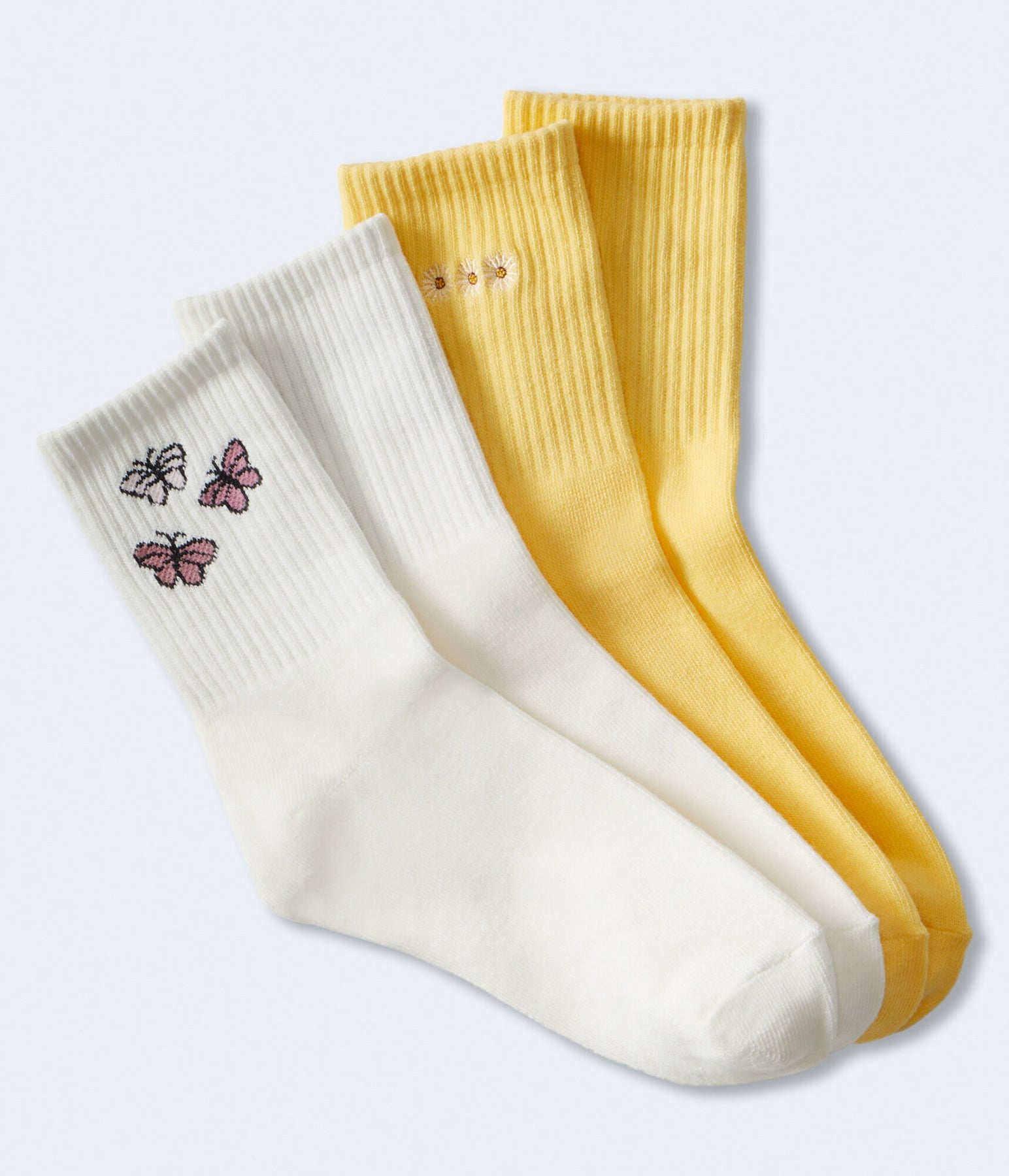 Aeropostale Daisy & Butterfly Crew Sock 2-Pack