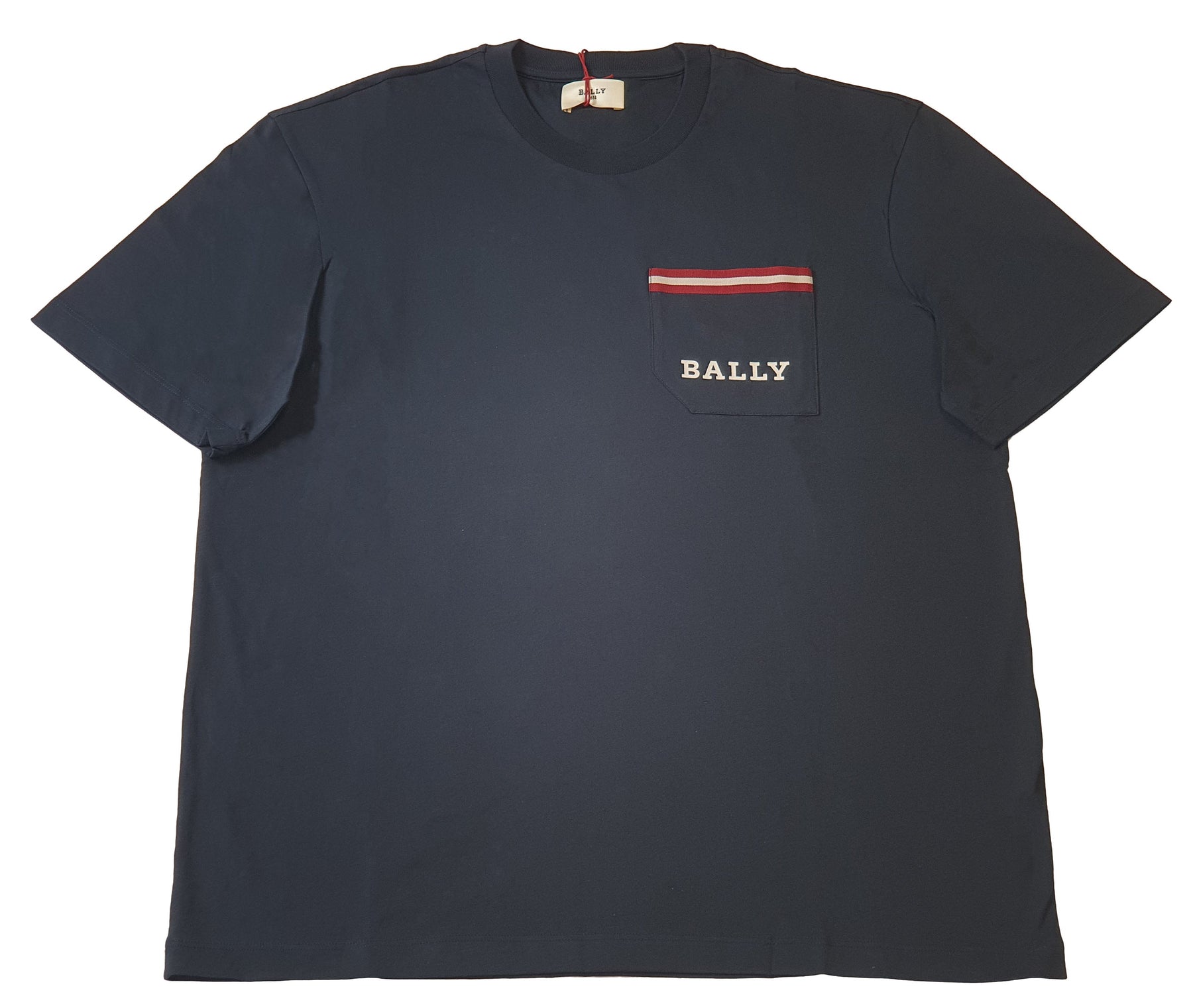 Bally 6233731 Men's Navy Blue 100% Cotton Pocket T-Shirt 7706098761788