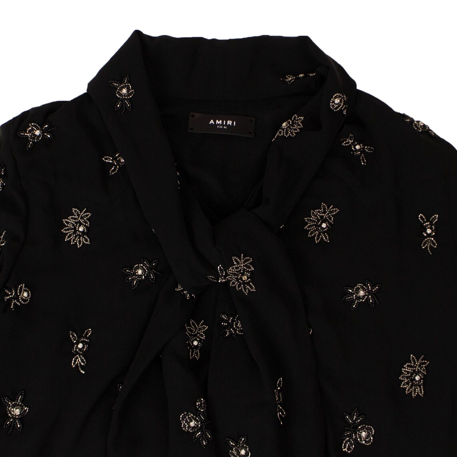 Black Beaded Scarf Shirt