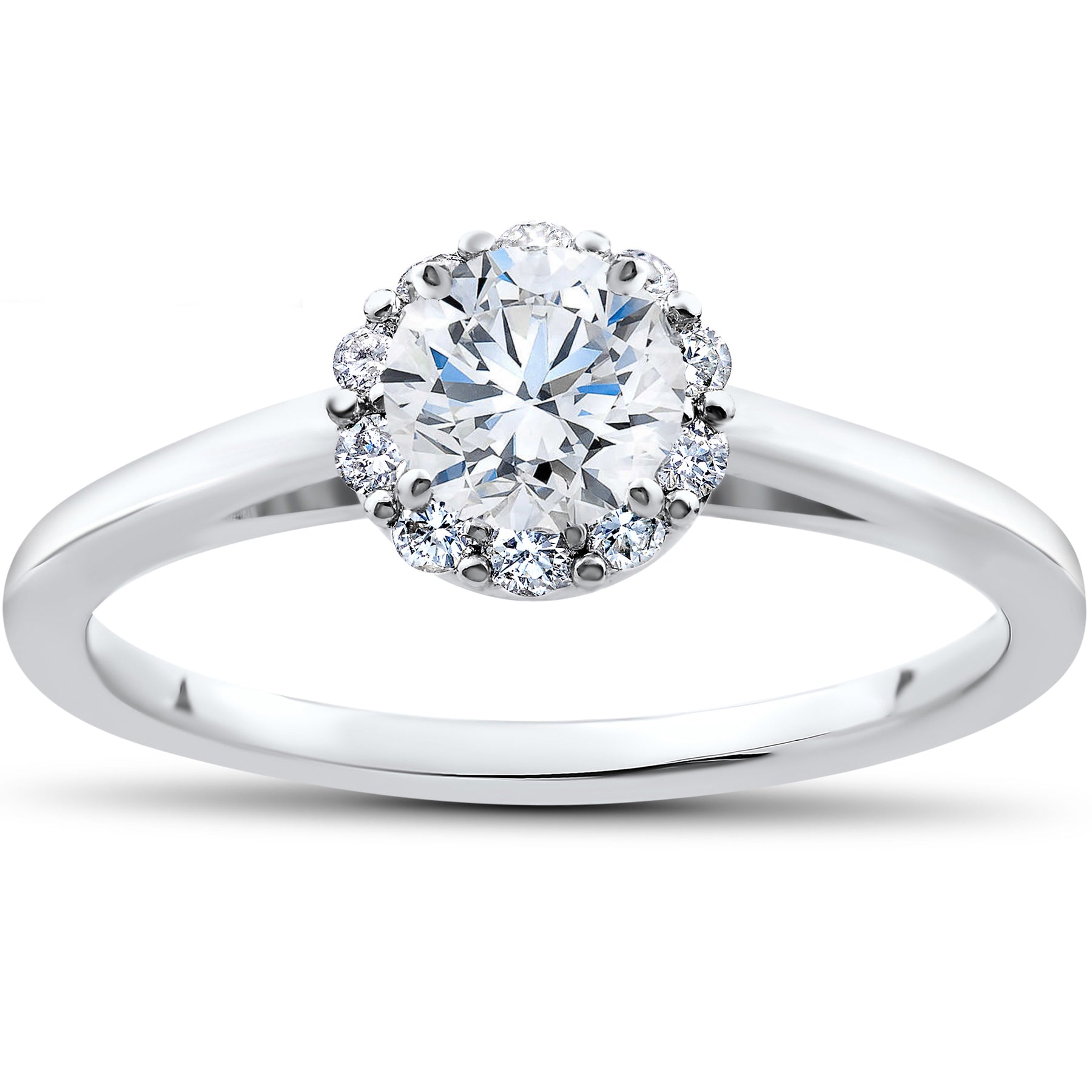 3/4 Ct Lab Created Diamond Madelyn Halo Engagement Ring 14k White Gold