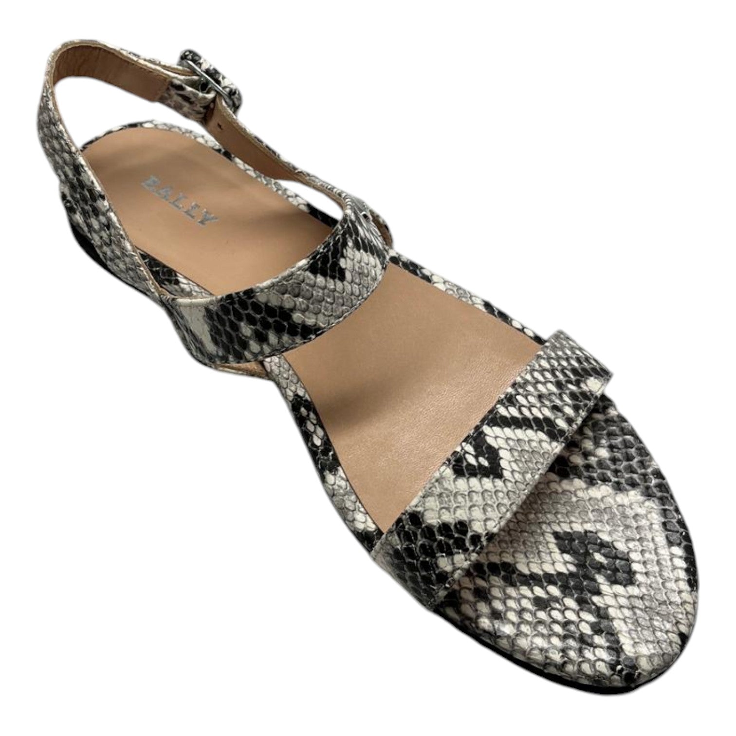Bally Carlas 6234088 Women's Animal Print Leather Flat Sandals Size 6