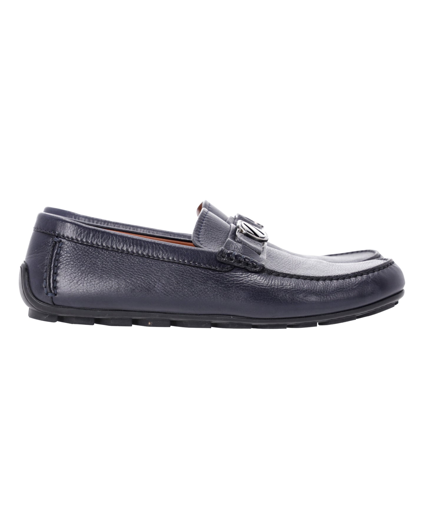 Ermenegildo Zegna Highway Loafers in Navy Blue Leather 7748863754300