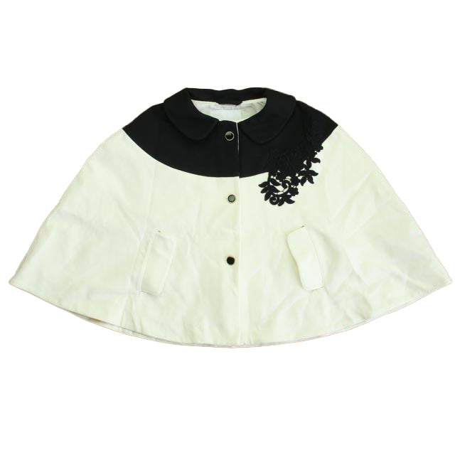 Janie and Jack Girls Black | Ivory Poncho 7805840064572