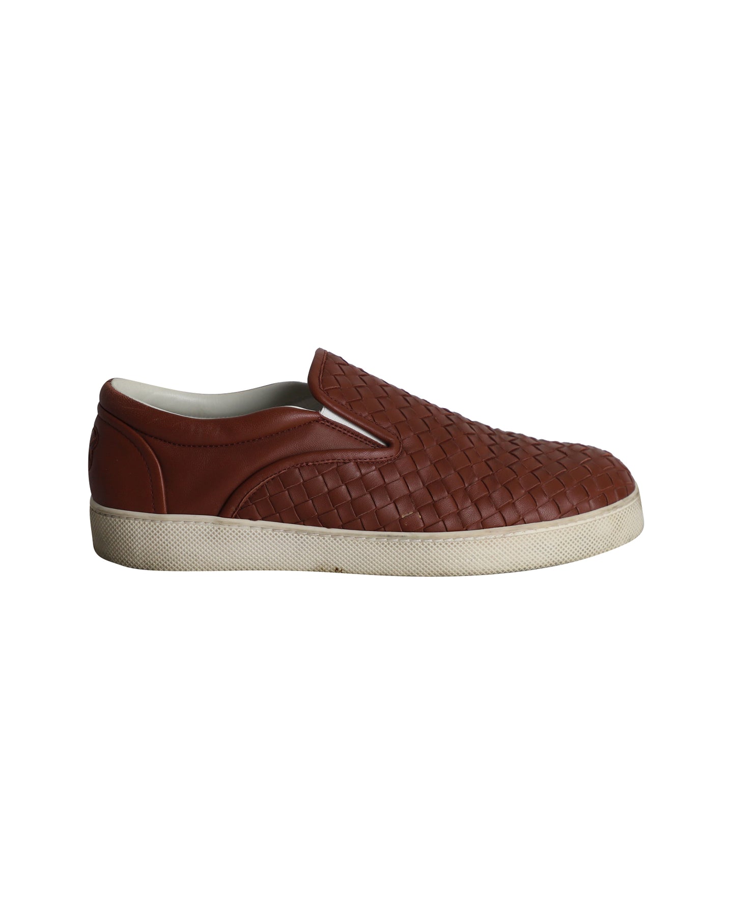 Bottega Veneta Dodger Slip On Sneakers in Brown Intrecciato Leather