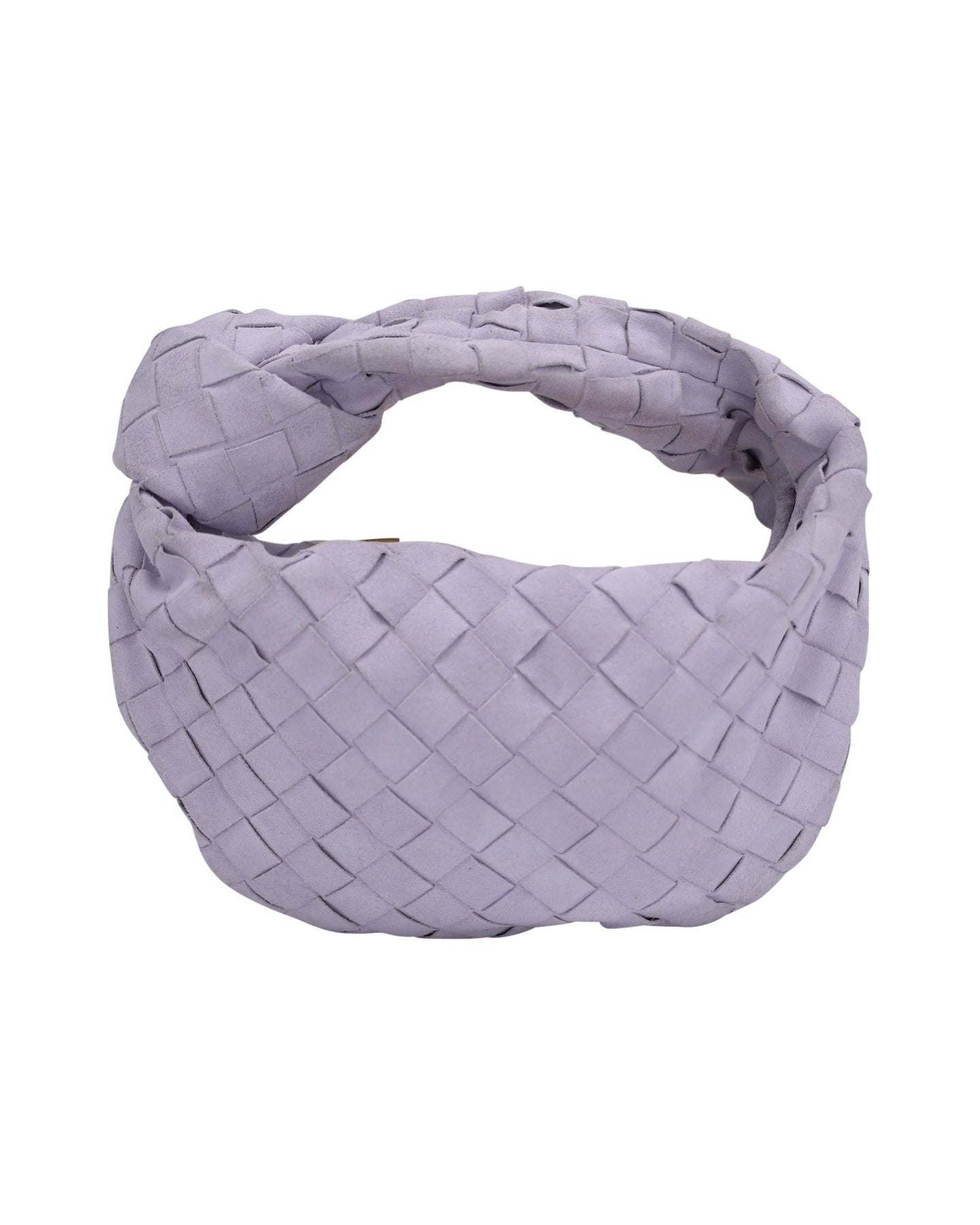 Bottega Veneta Mini Jodie Shoulder Bag in 'Mirth Washed Gold' Light Purple Suede 7707795259452