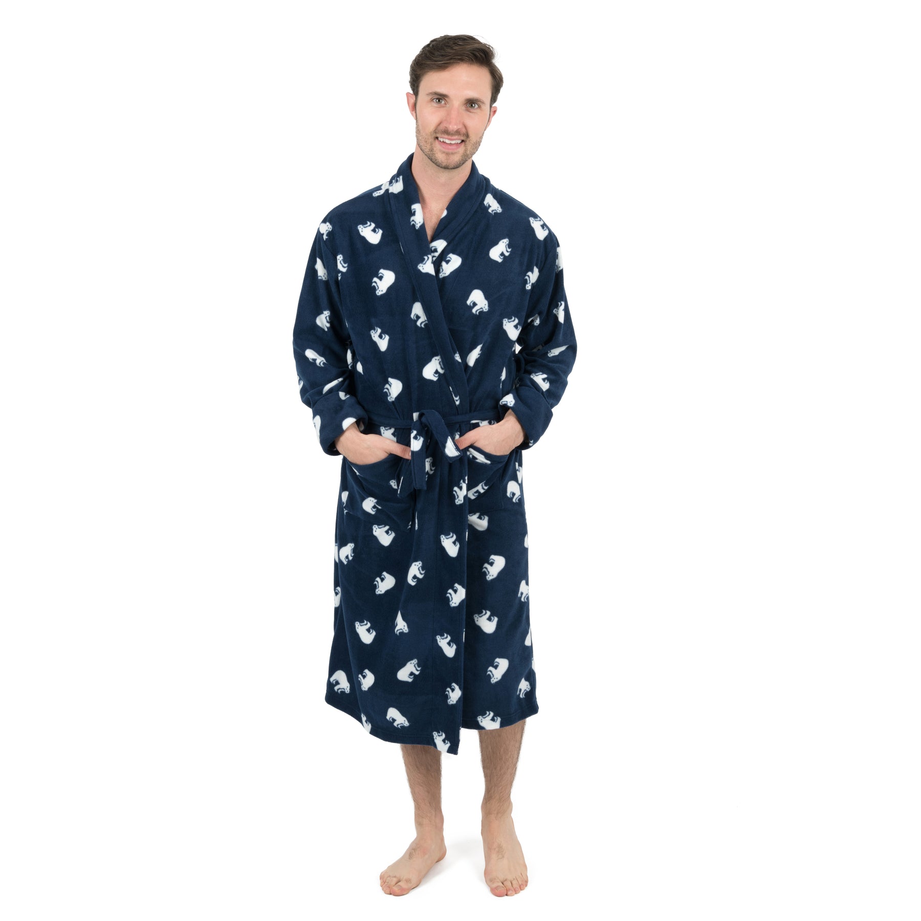 Christmas Mens Fleece Robe Polar Bear