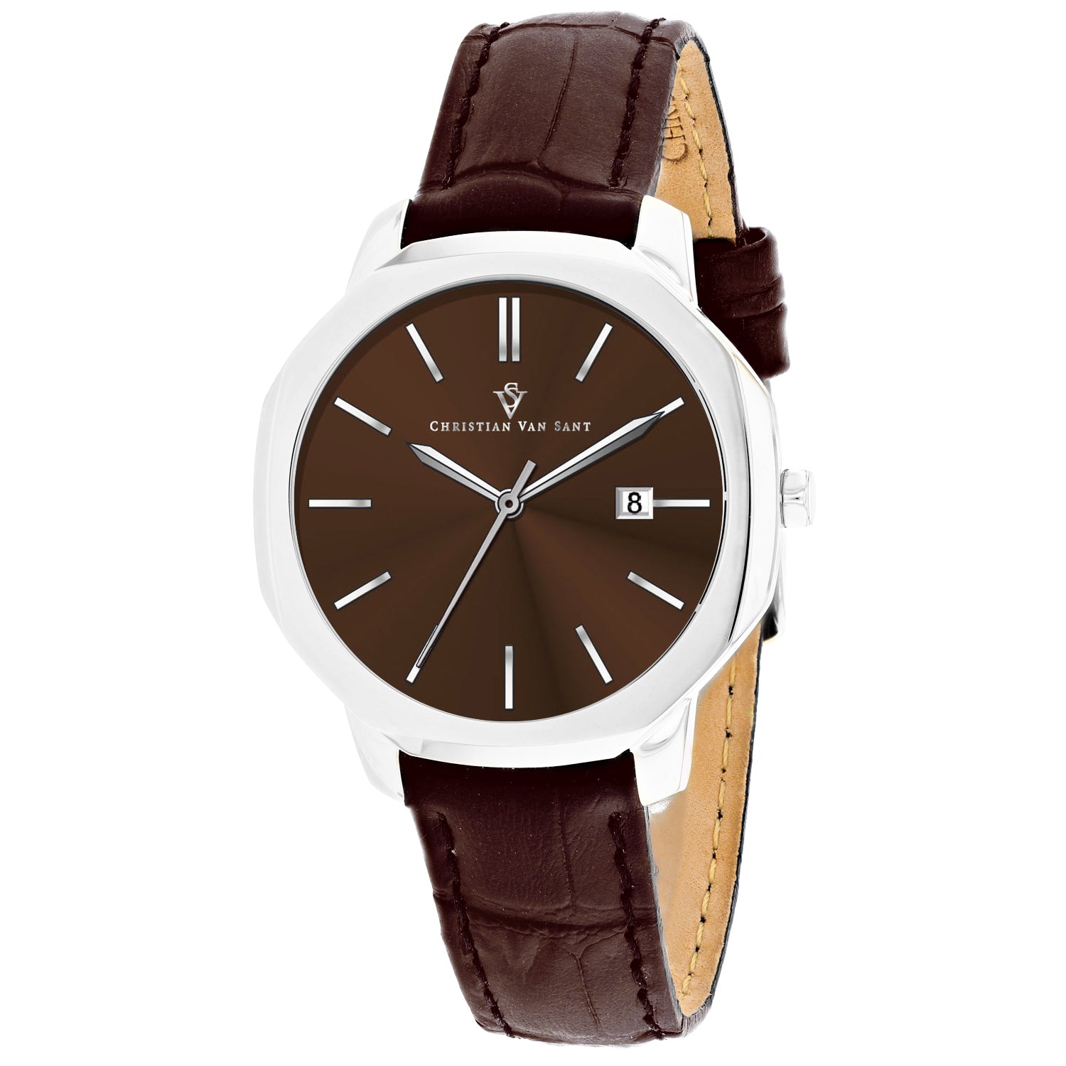Christian Van Sant Women's Octave Slim Brown Dial Watch