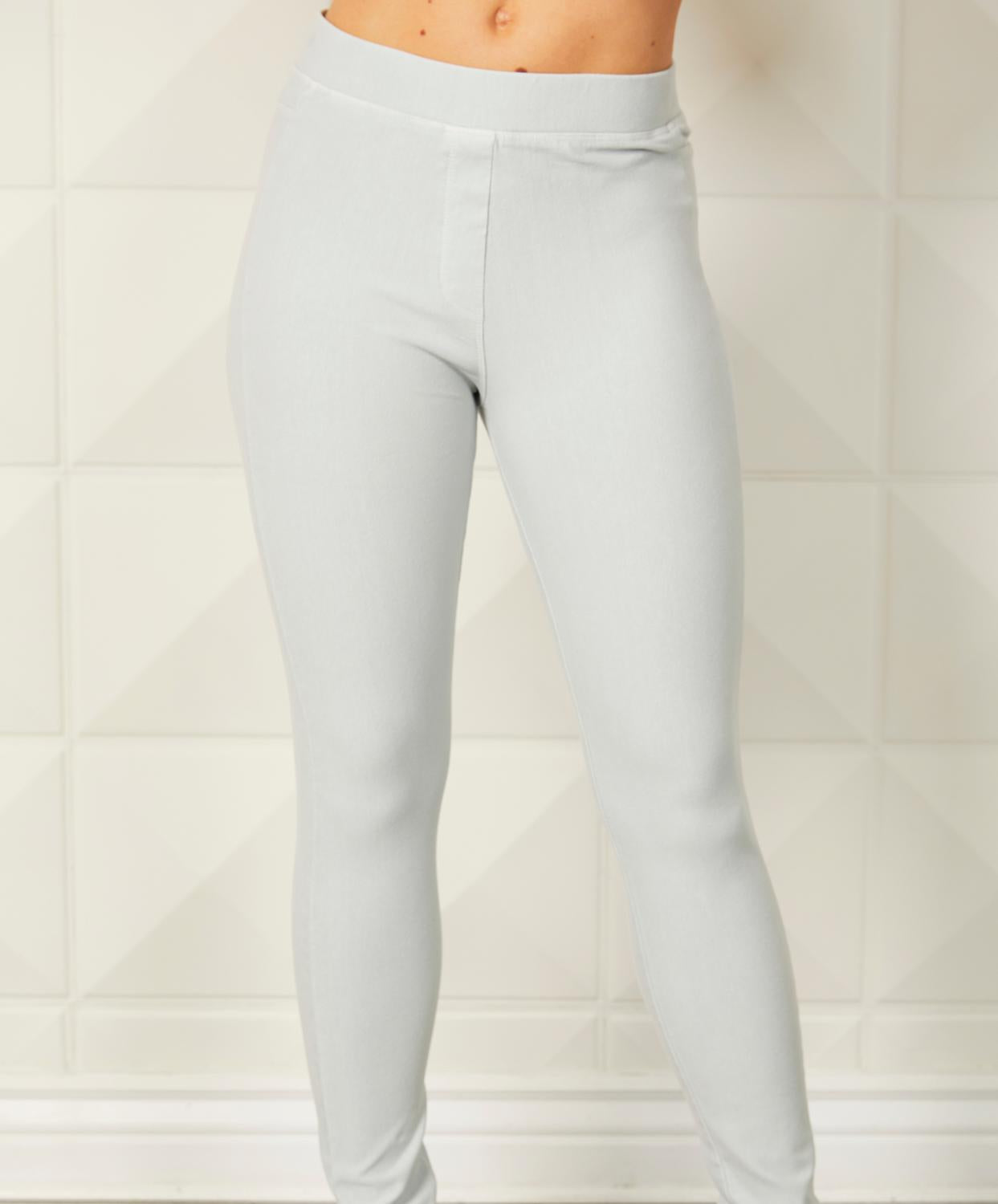 High Waisted Jegging In Silver