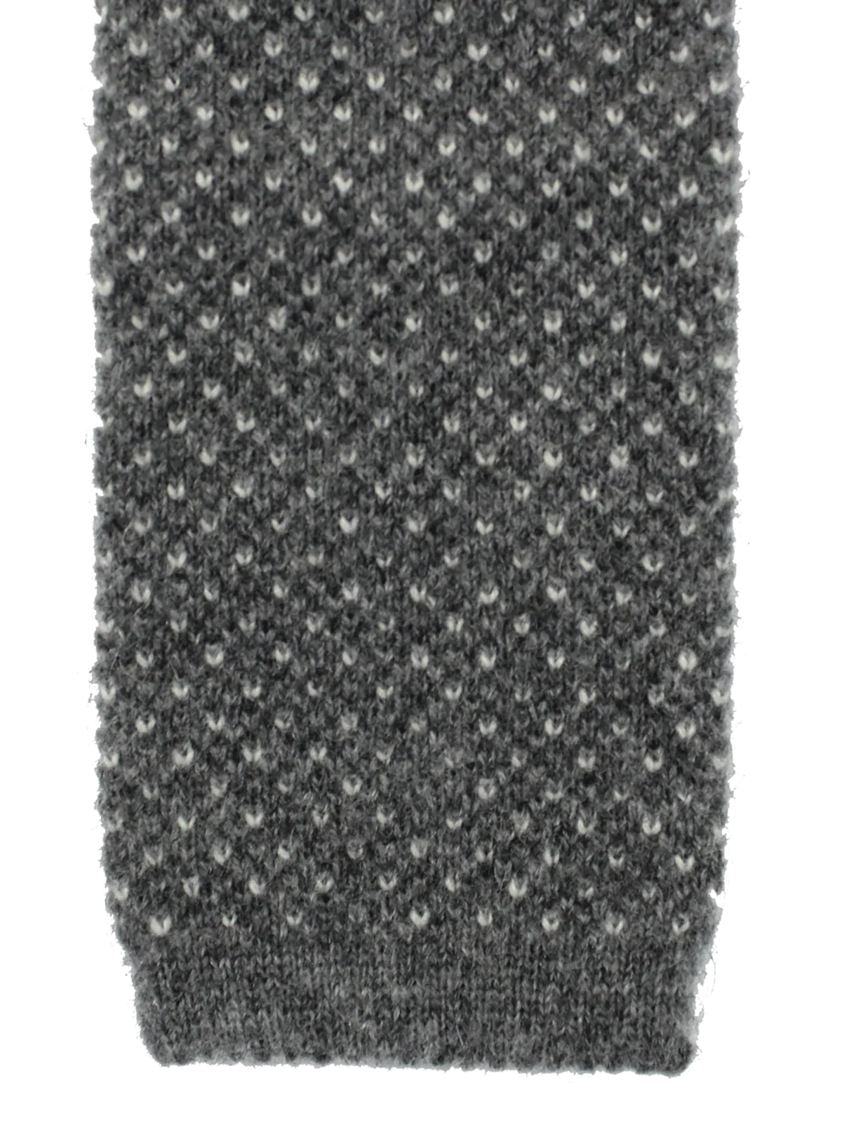 Brunello Cucinelli Square End 100% Cashmere Knitted Grey Men's Tie