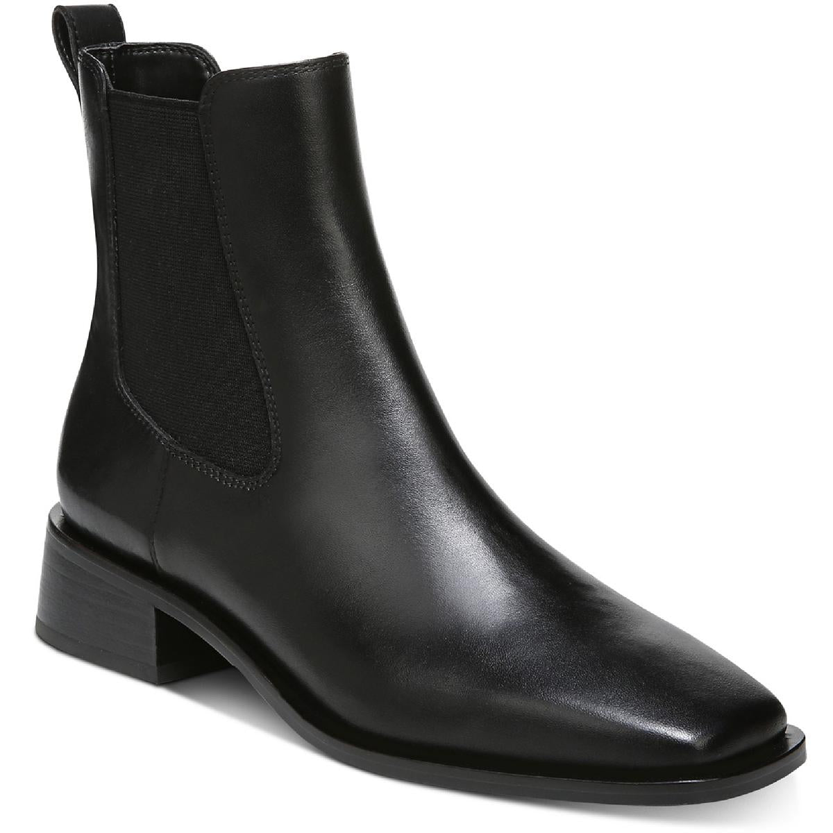Thelma Leather Square Toe Ankle Boots