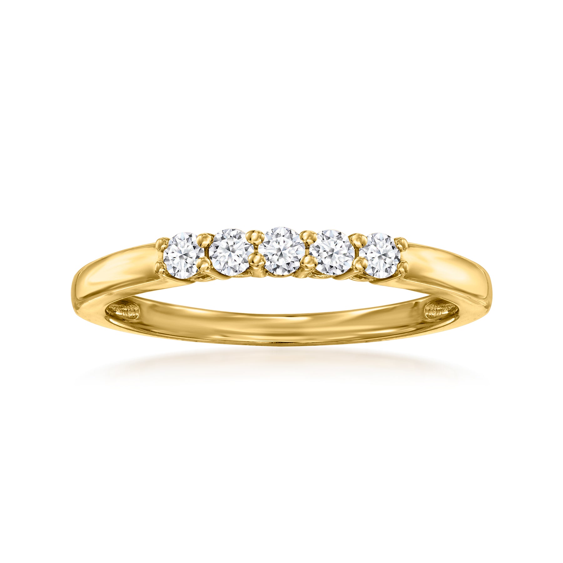 Ross-Simons Lab-Grown Diamond 5-Stone Ring in 18kt Gold Over Sterling