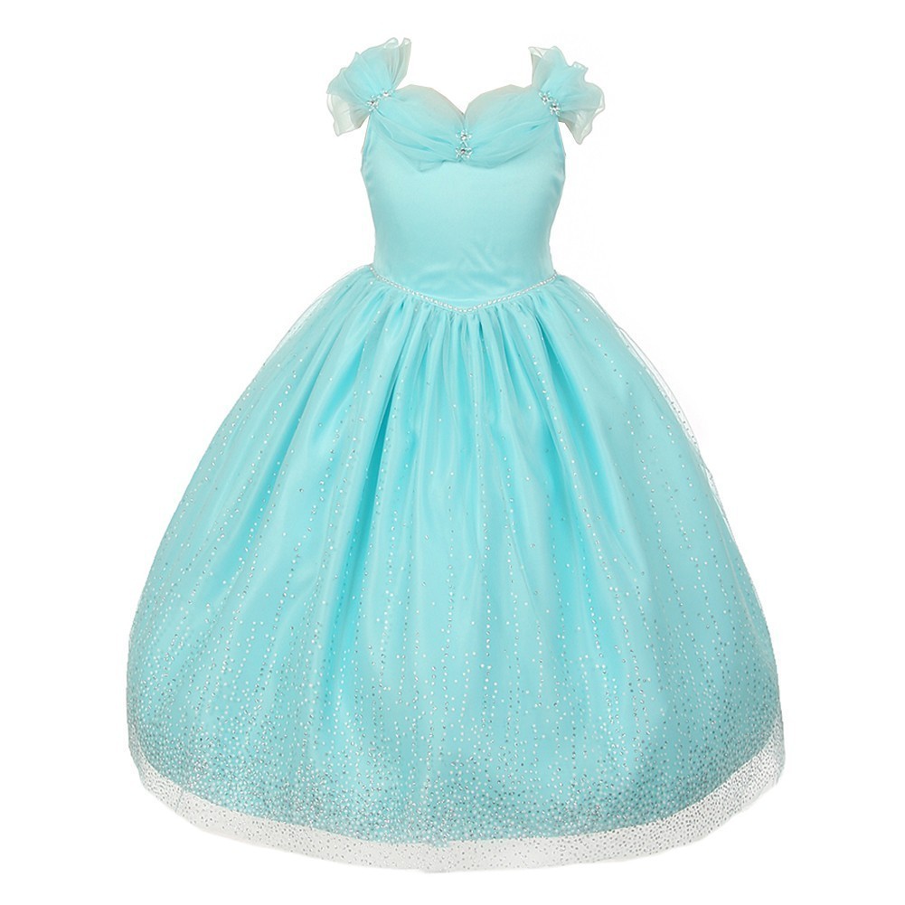 Big Girls Aqua Rhinestones Sparkly Tulle Tiara Princess Dress 8-12