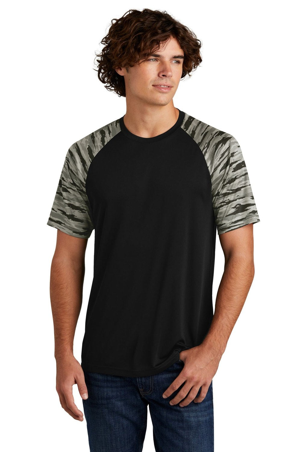 Sport-Tek Men's Drift Camo Colorblock Tee ST376