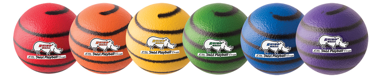 Champion Sports 6.3 Inch Rhino Skin Medium Bounce Swirl Ball Set