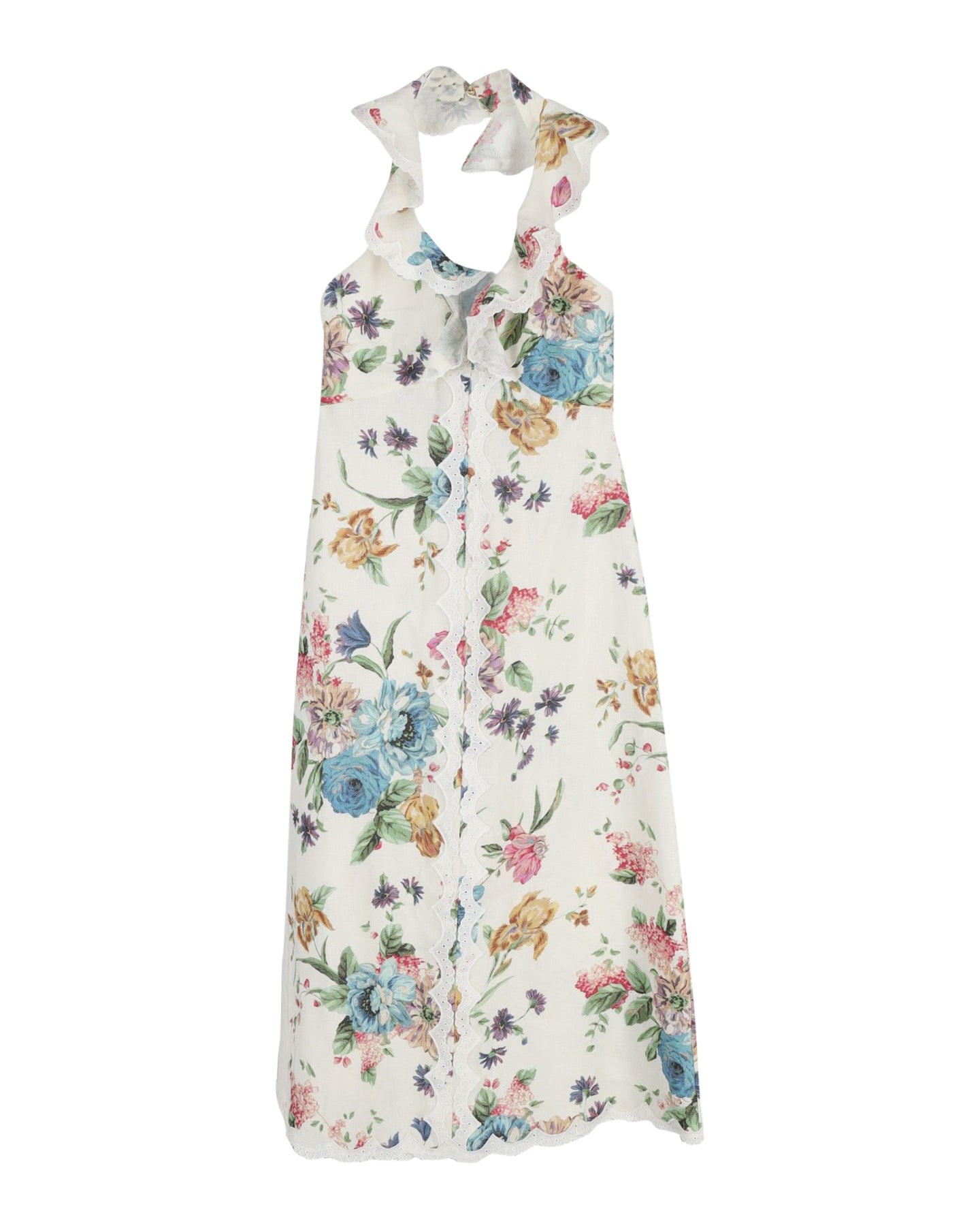 Zimmermann Halter Dress in Floral Print Cotton 7833170739260