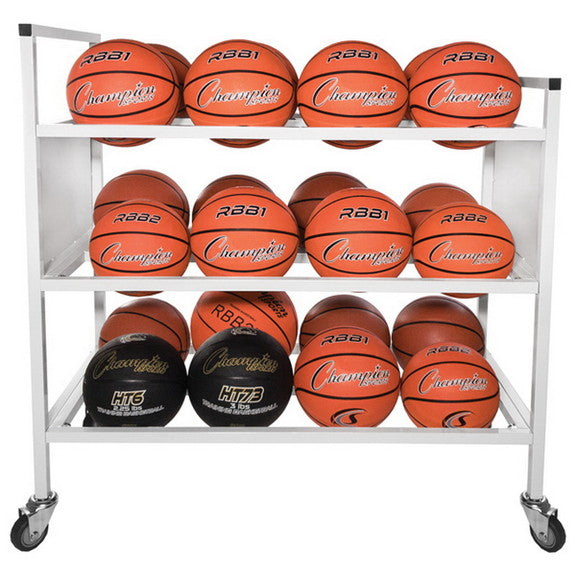 Champion Sports 24 Ball Double Wide Ball Cart