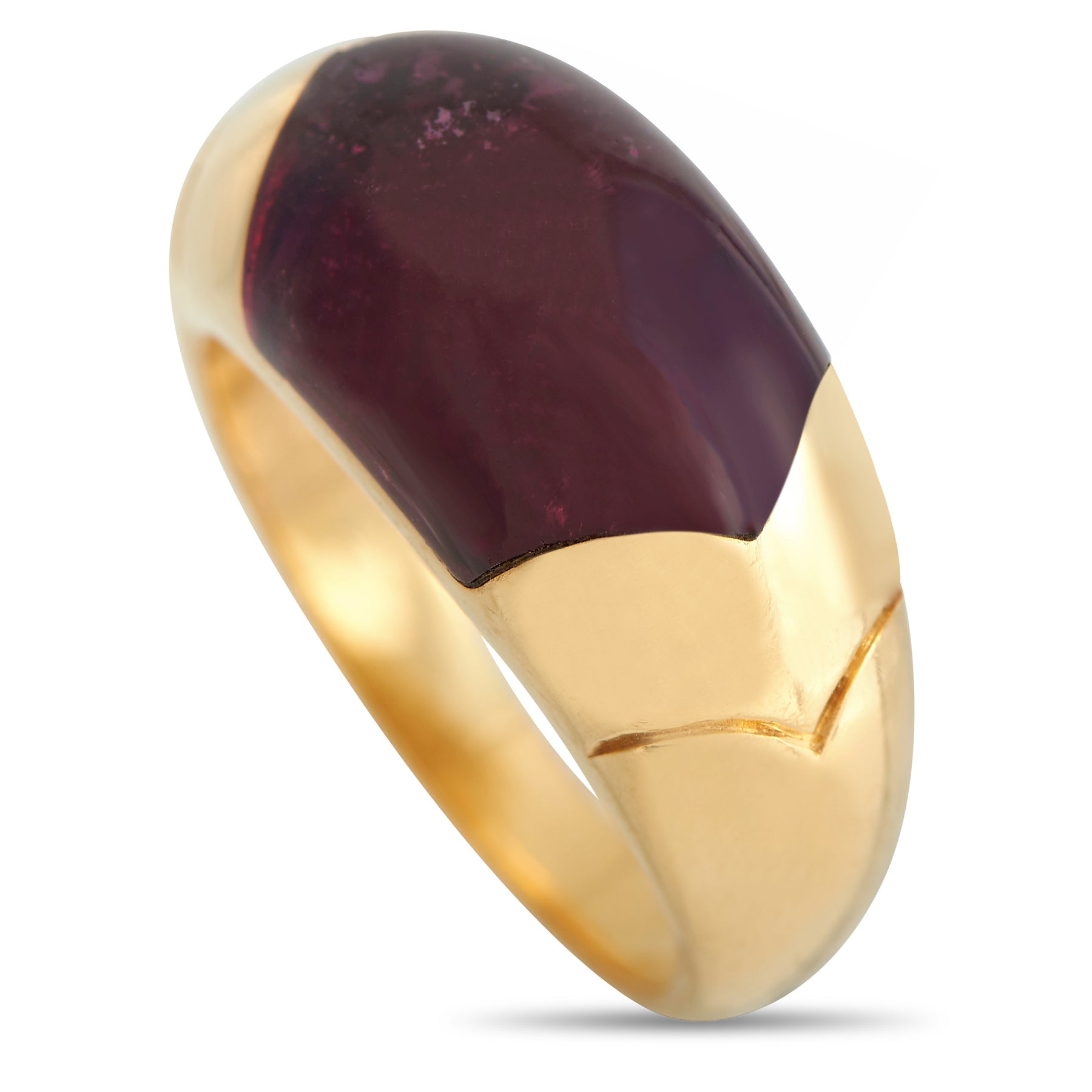 Bvlgari Tronchetto 18K Yellow Gold Red Tourmaline Ring BV11-012524
