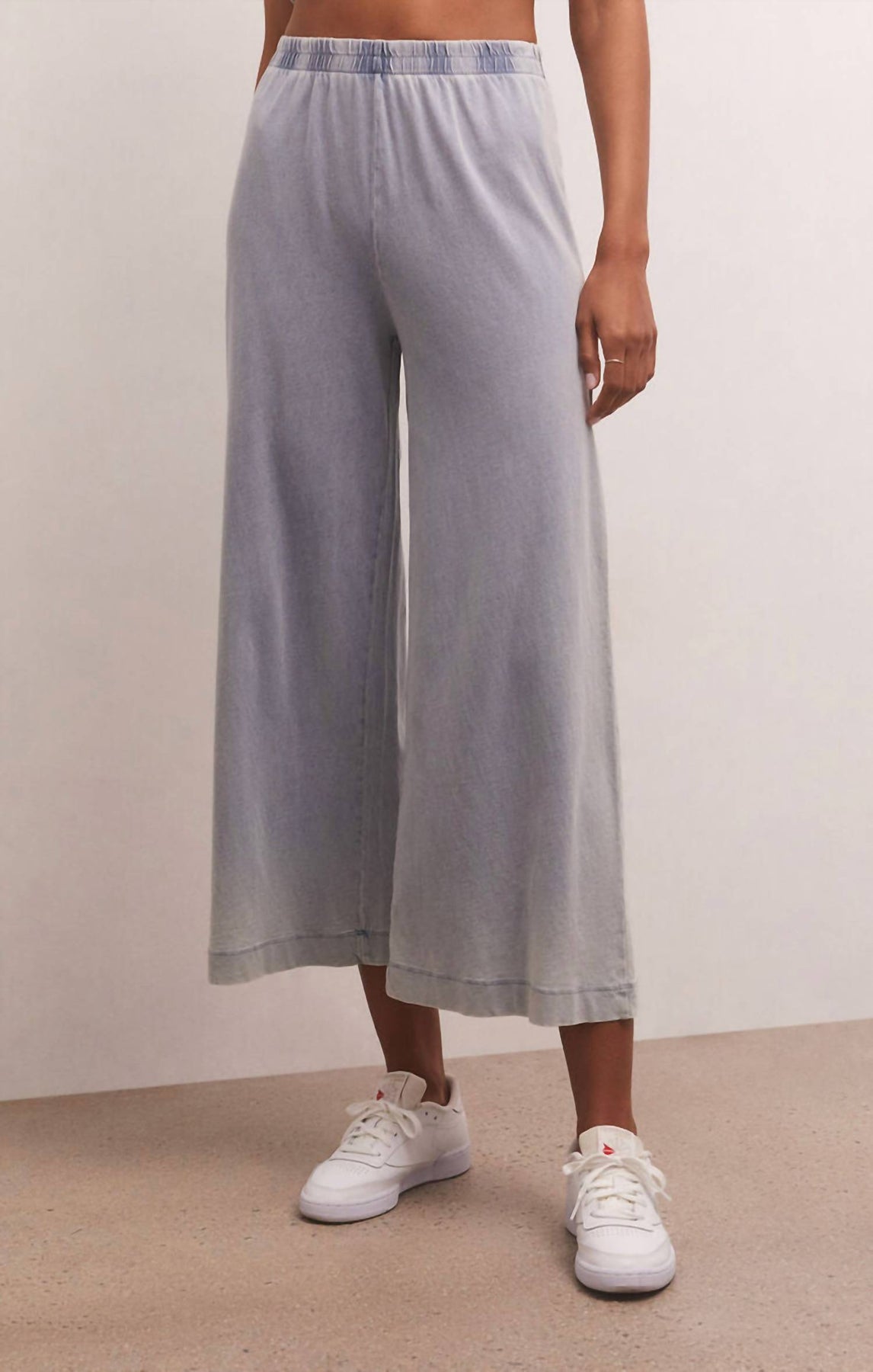 Scout Jersey Flare Pants In Washed Indigo