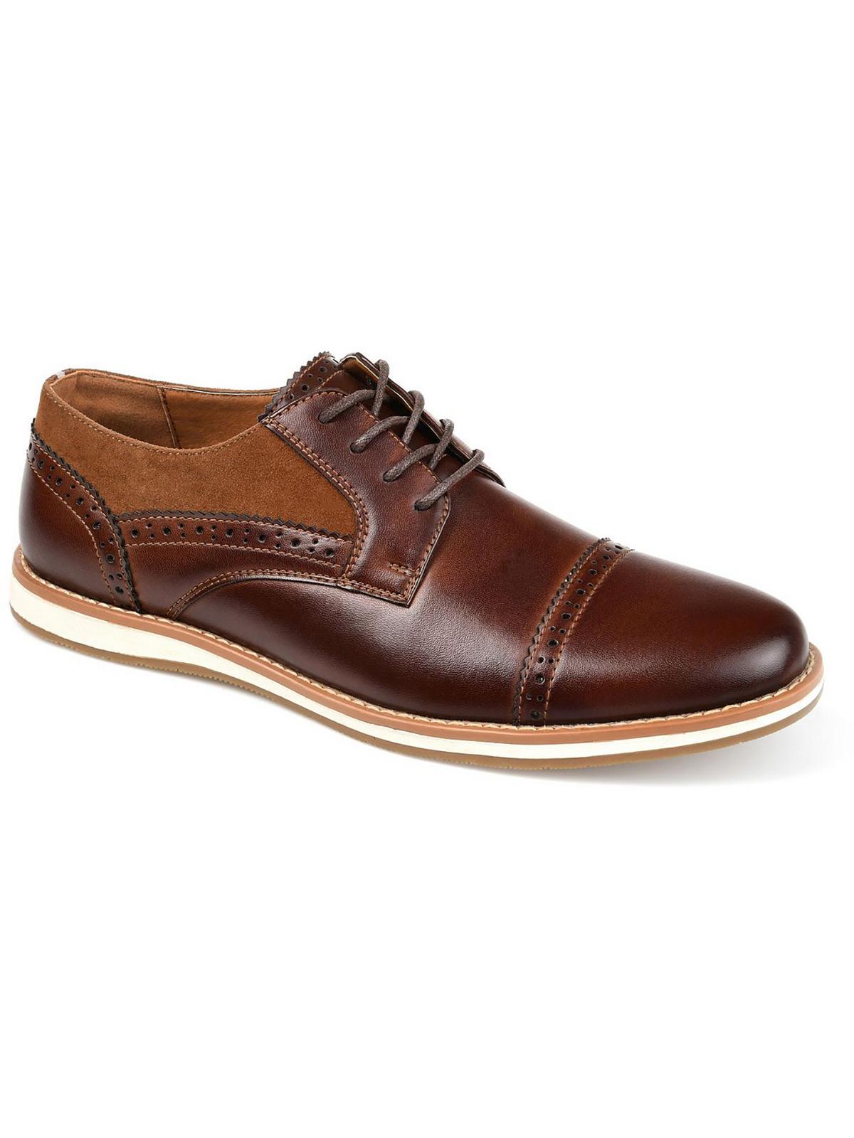 Mens Faux Leather Perforated Oxfords