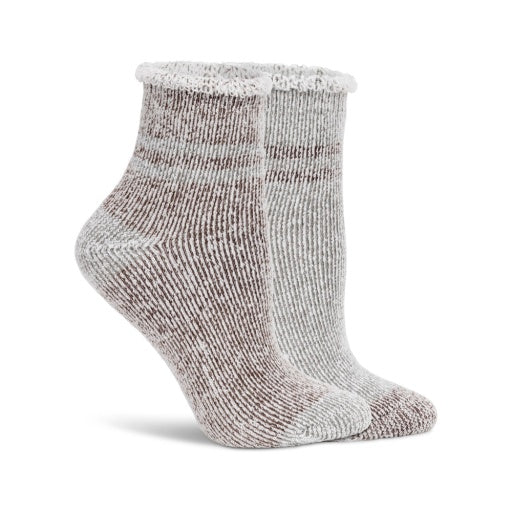 Lemon Women's 2 Pack Roll Over Cuff Anklet Socks