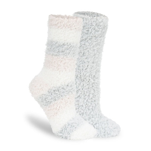 Lemon Women's 2 Pack Stripe Furr Foam Crew Sock