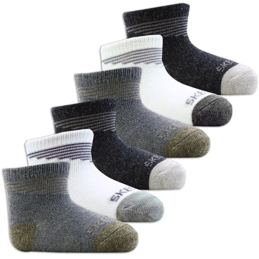 Skechers Boy's 6 Pack Infant Non Terry Anklet
