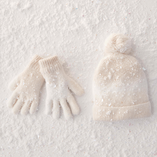 Lemon Girl's 2 Piece Atmosphere Beanie + Gloves Set