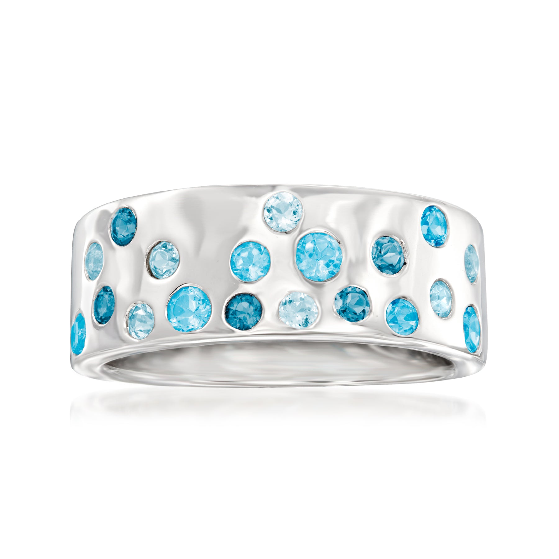 Ross-Simons Tonal Blue Topaz Ring in Sterling Silver