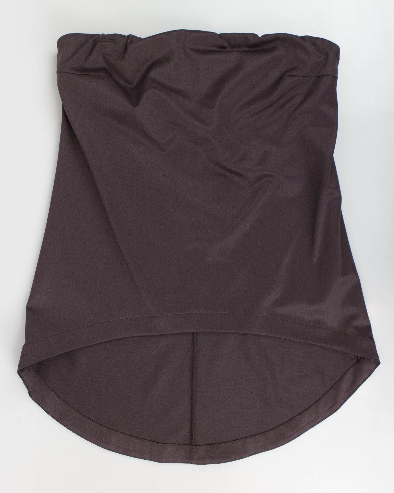 Brown Wool Blend Hi-Lo Tube Top