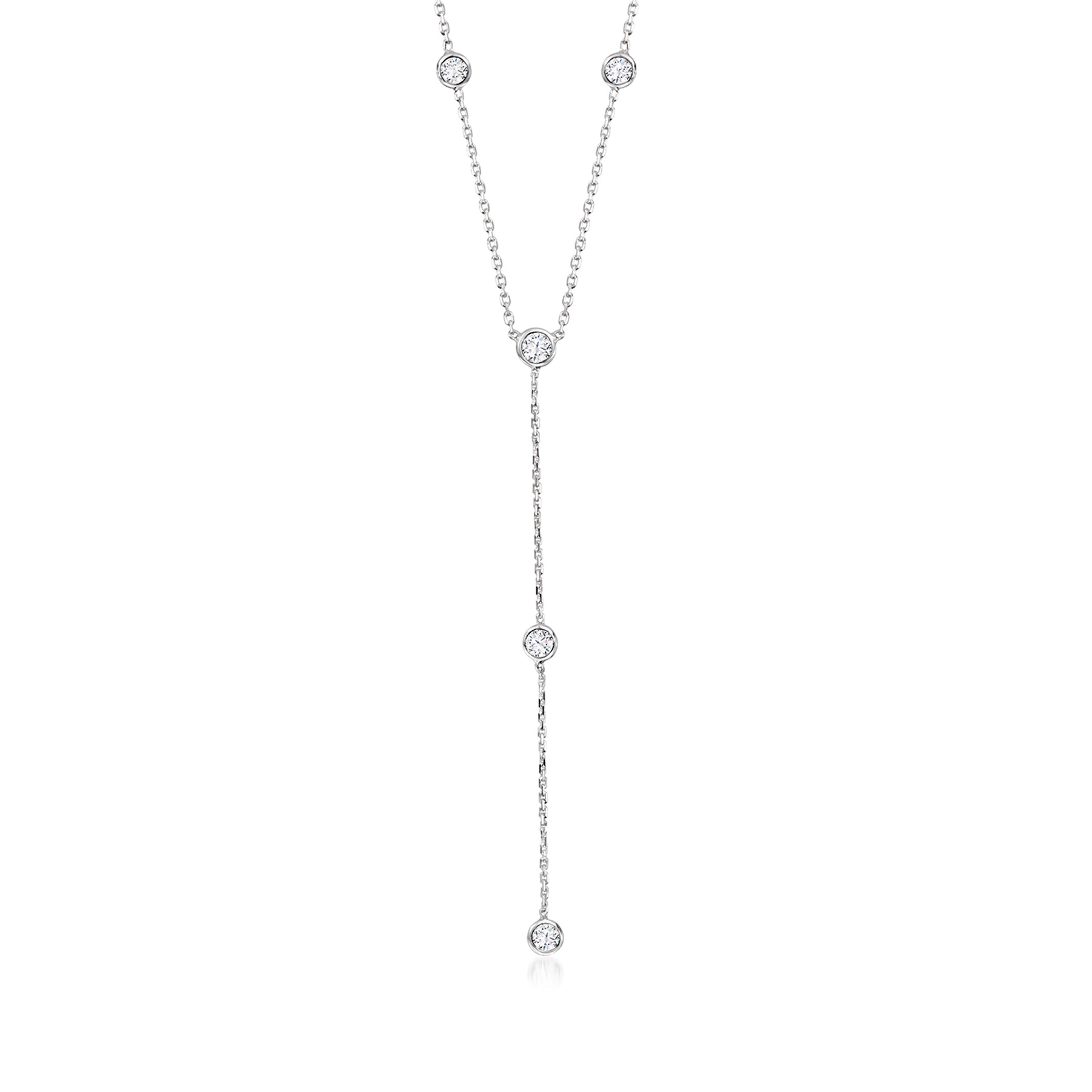 Ross-Simons Diamond Station Y-Necklace in Sterling Silver