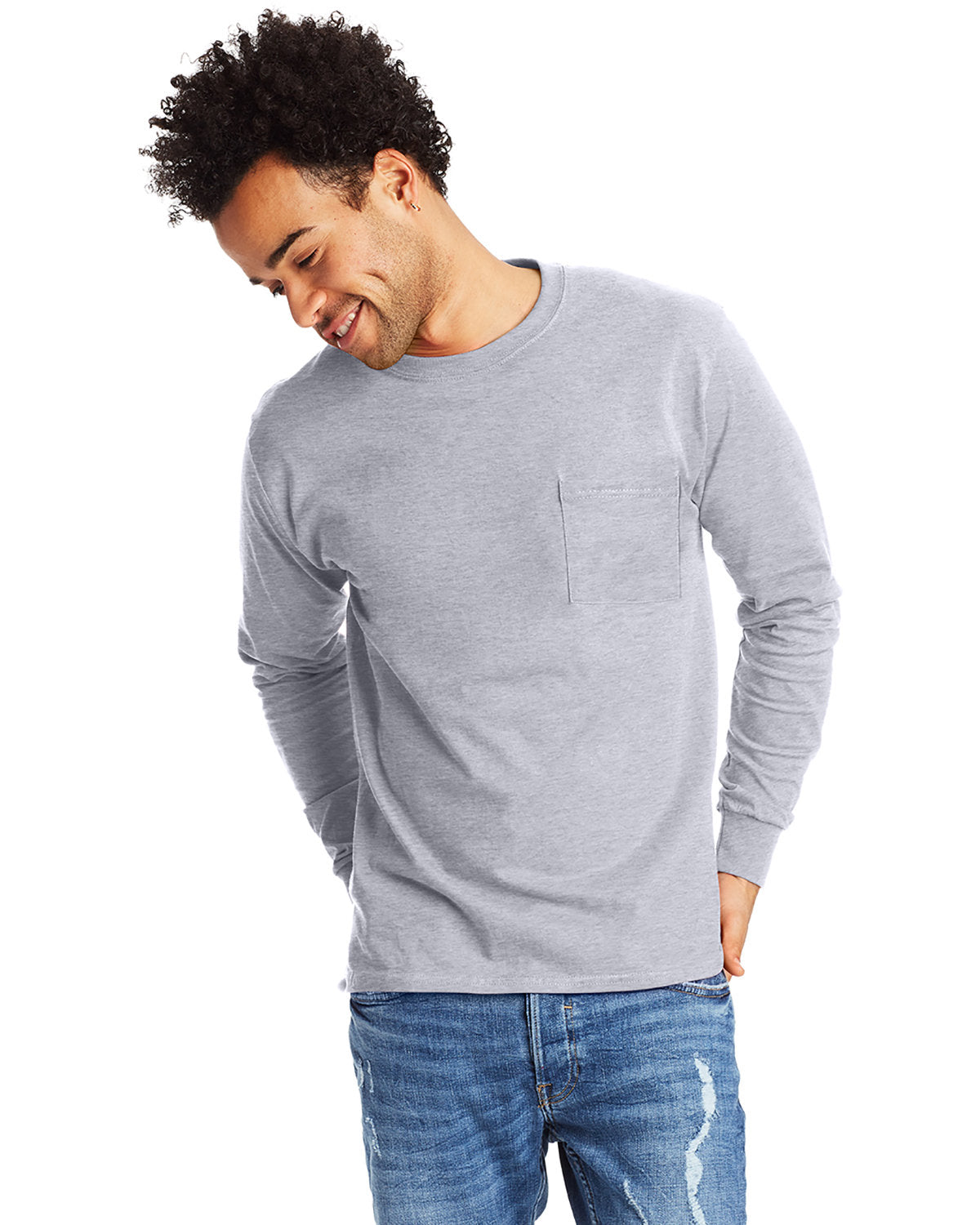 Hanes Men's Authentic-T Long-Sleeve Pocket T-Shirt