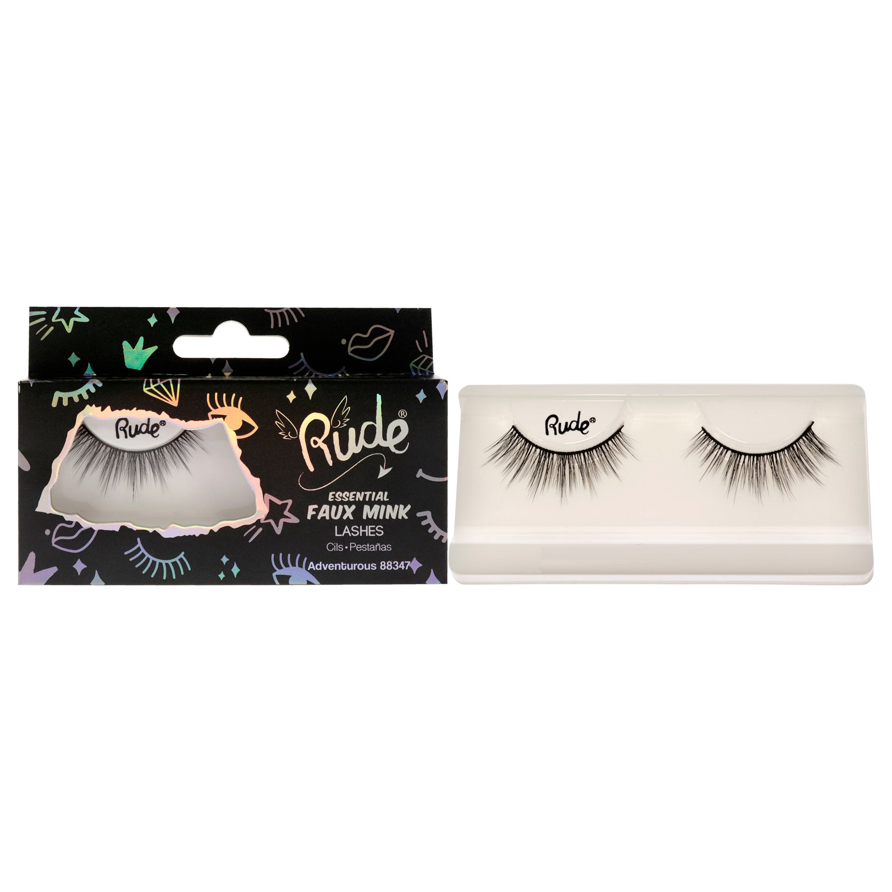 Essential Faux Mink 3D Lashes - Adventrous by Rude Cosmetics for Women - 1 Pc Pair