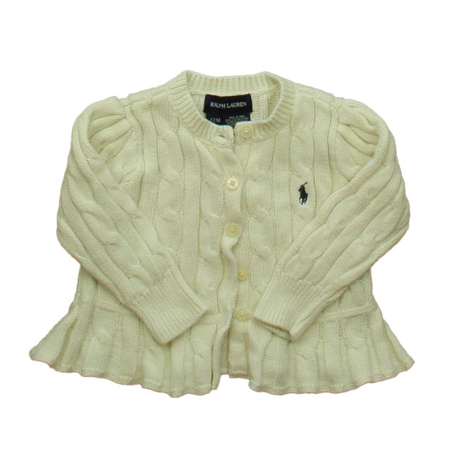 Ralph Lauren Girls Ivory Cardigan 7805837279292