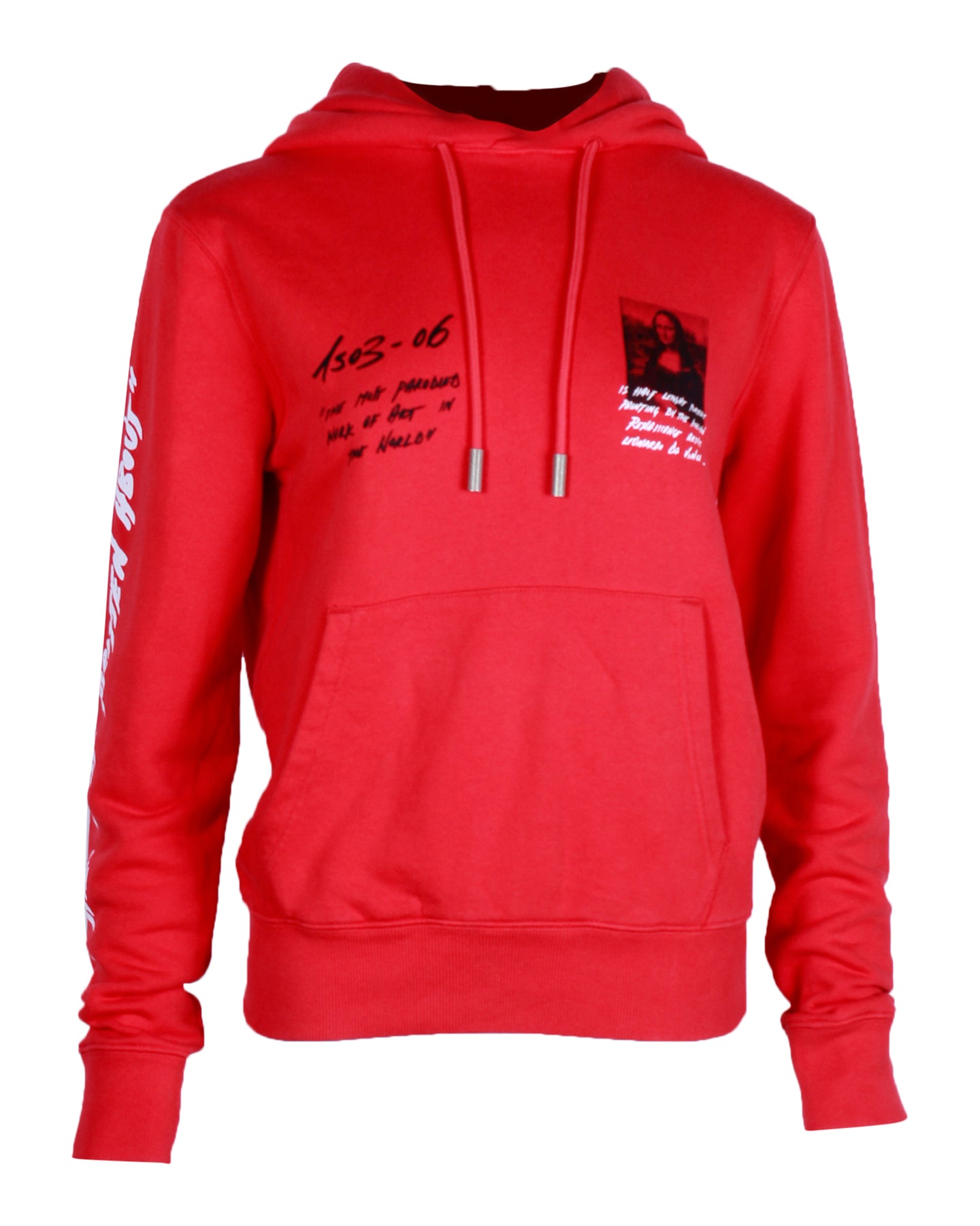 Off-White Mona Lisa Print Hoodie in Red Cotton 7703704174652