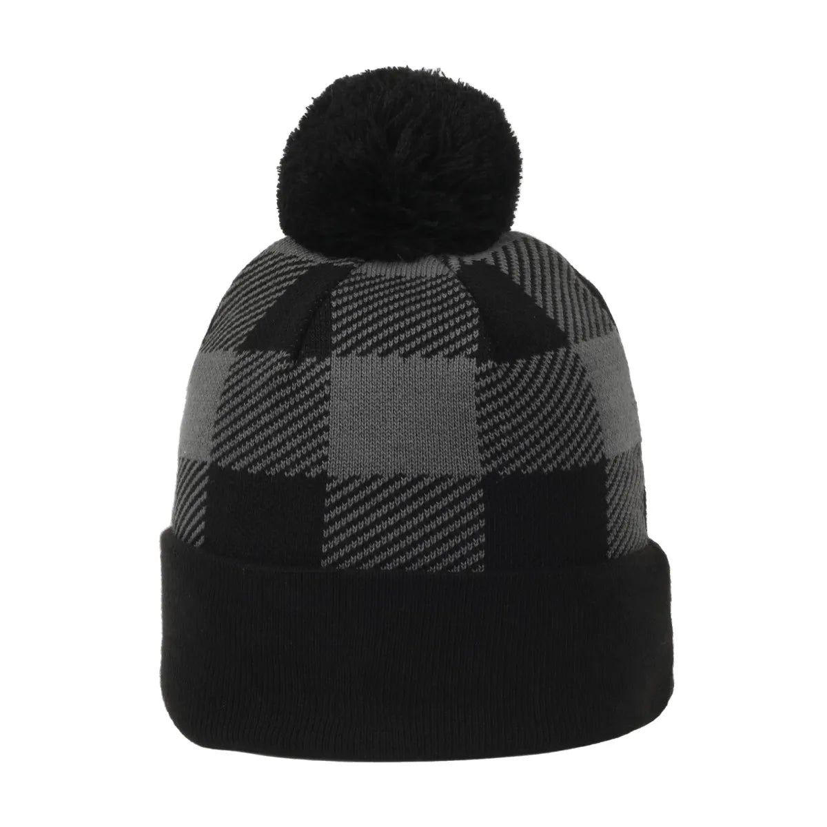 Outdoor Cap KNF-PLD Buffalo Plaid Solid Panel Beanie