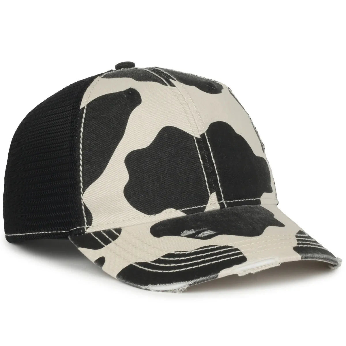 Outdoor Cap OC801P Holstein - Black Unstructured Trucker Hat