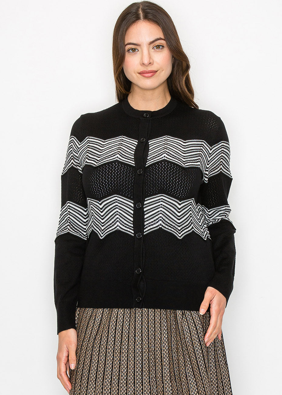 Chevron Charm Knit Cardigan 7832935006268