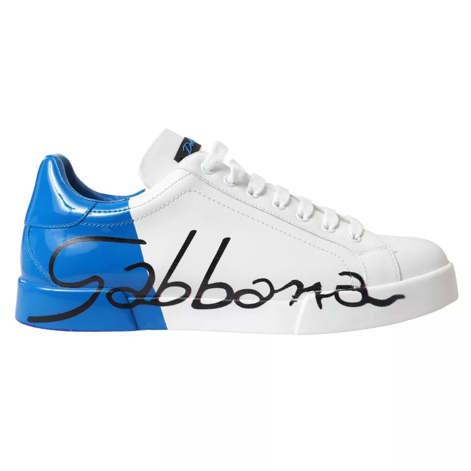 Dolce & Gabbana Leather Logo Low Top Sneakers Men's Shoes (Pre-Owned)