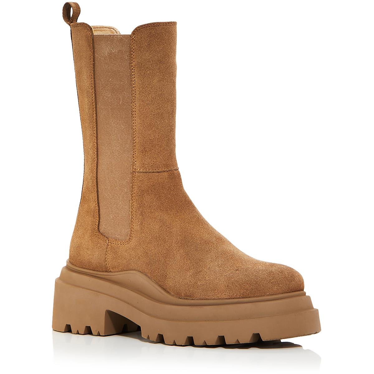 JESSY Lugged Sole Pull On Mid-Calf Boots