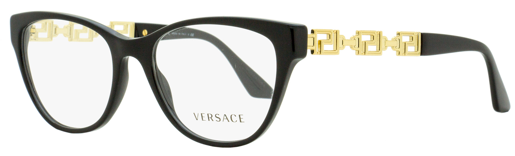 Versace Women's Greca Eyeglasses VE3292 GB1 Black/Gold 52mm