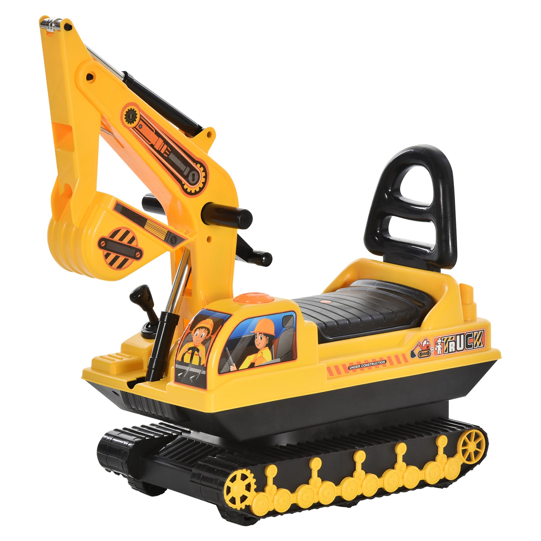Streamdale 2-in-1 Ride-On Walker Excavator with Fall Protection and Storage 7833019482172
