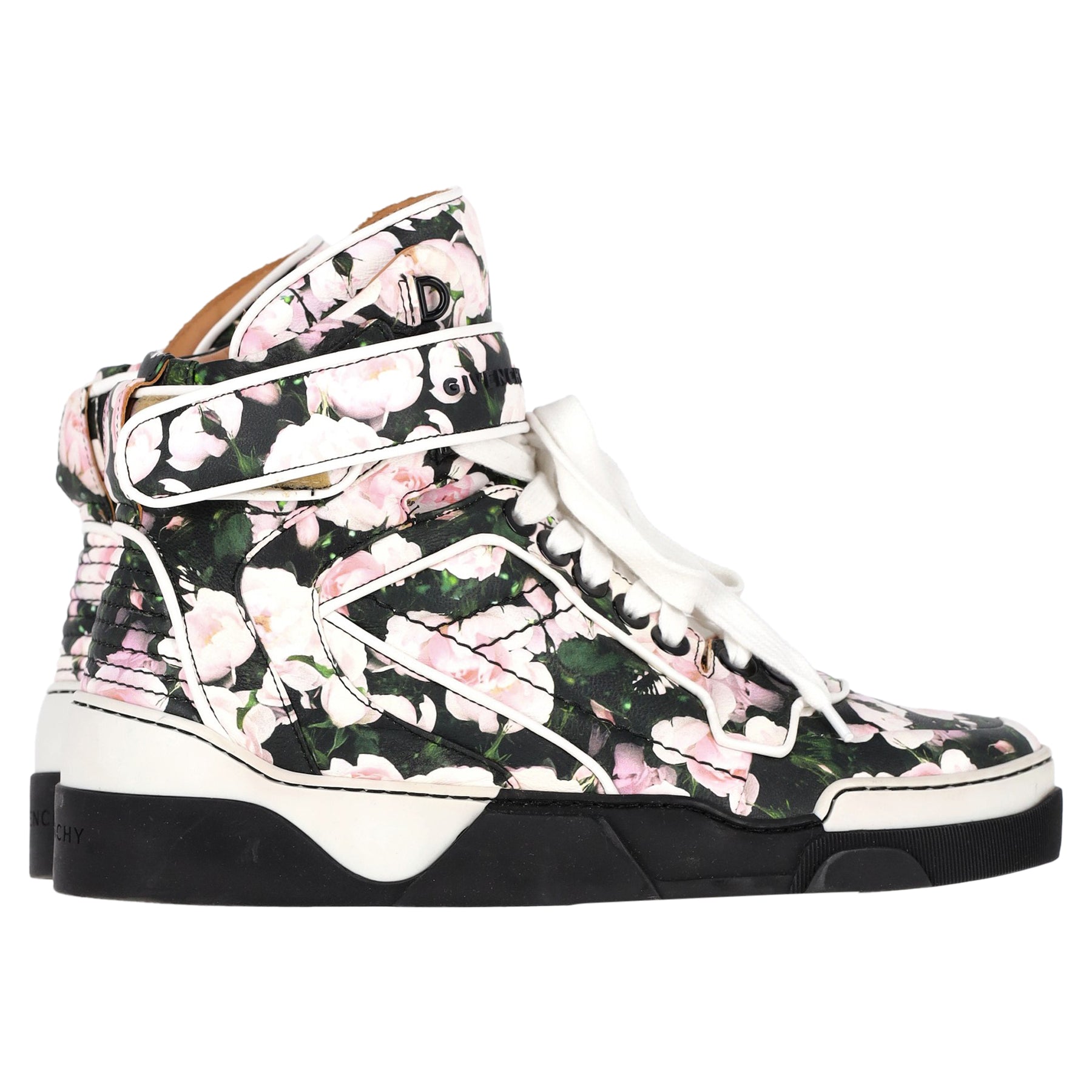Givenchy Tyson Rose-Print High-Top Sneakers in Floral Print Leather 7833136791612