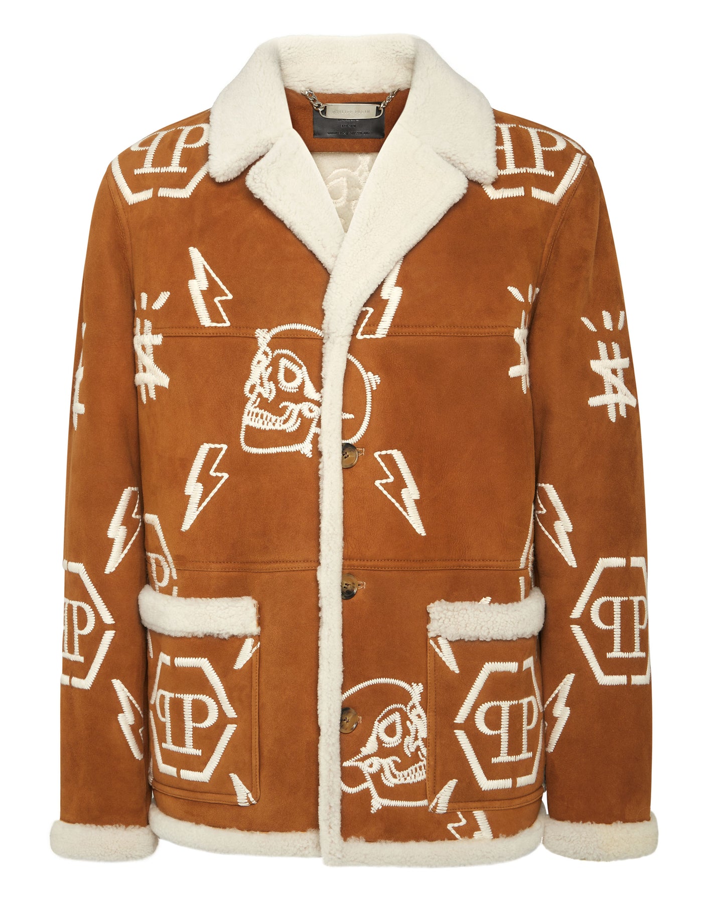 Shearling Long Coat Monogram 7676514271292