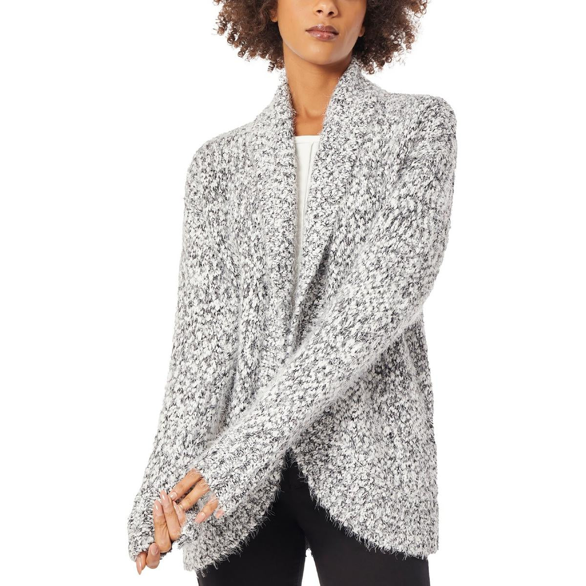 Marled Eyelash Cardigan Sweater